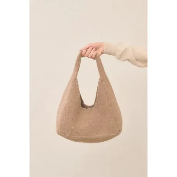 Lauren Manoogian Baby Bindle Bag Putty Cork Camel Highland Wool Alpaca Knit NWT - Picture 3 of 16